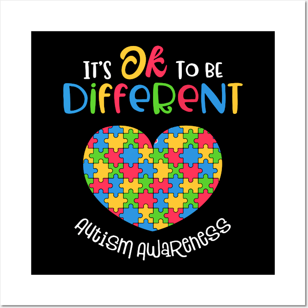 Autism Awareness It's Ok To Be Different Wall Art by BrightGift